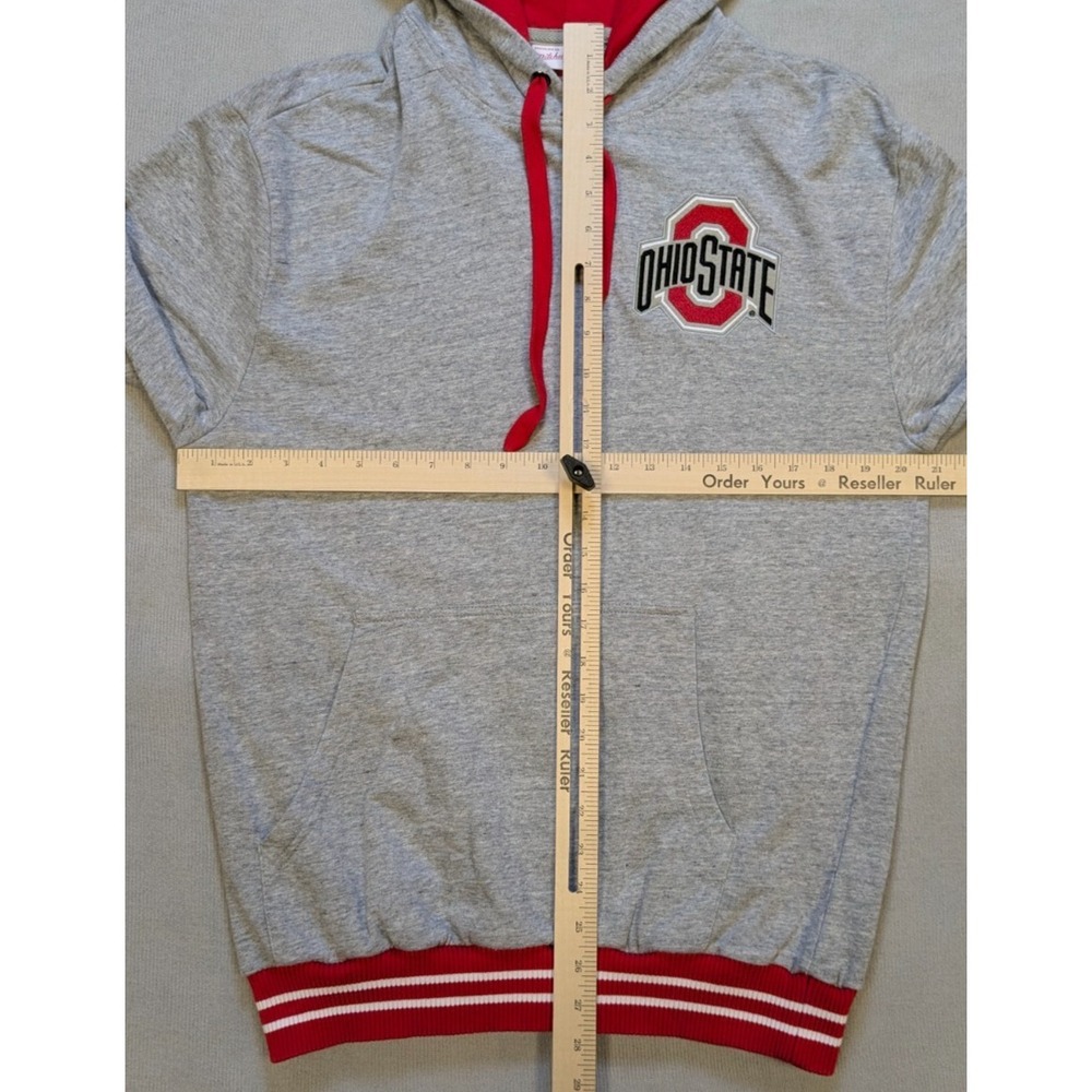 Ohio State Buckeyes Hoodie Mens Medium Gray Mitchell Ness Sweatshirt Football - Picture 11 of 13